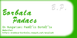 borbala padacs business card